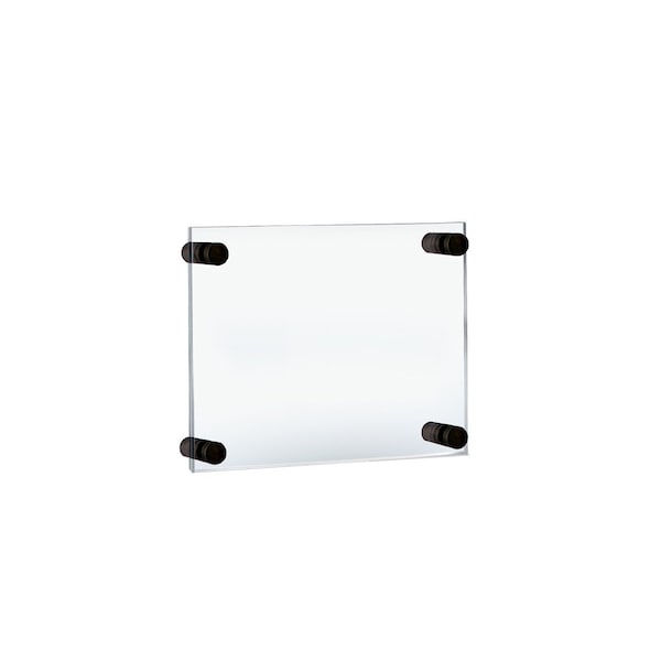 Floating Acrylic Wall Frame with Black Stand Off Caps